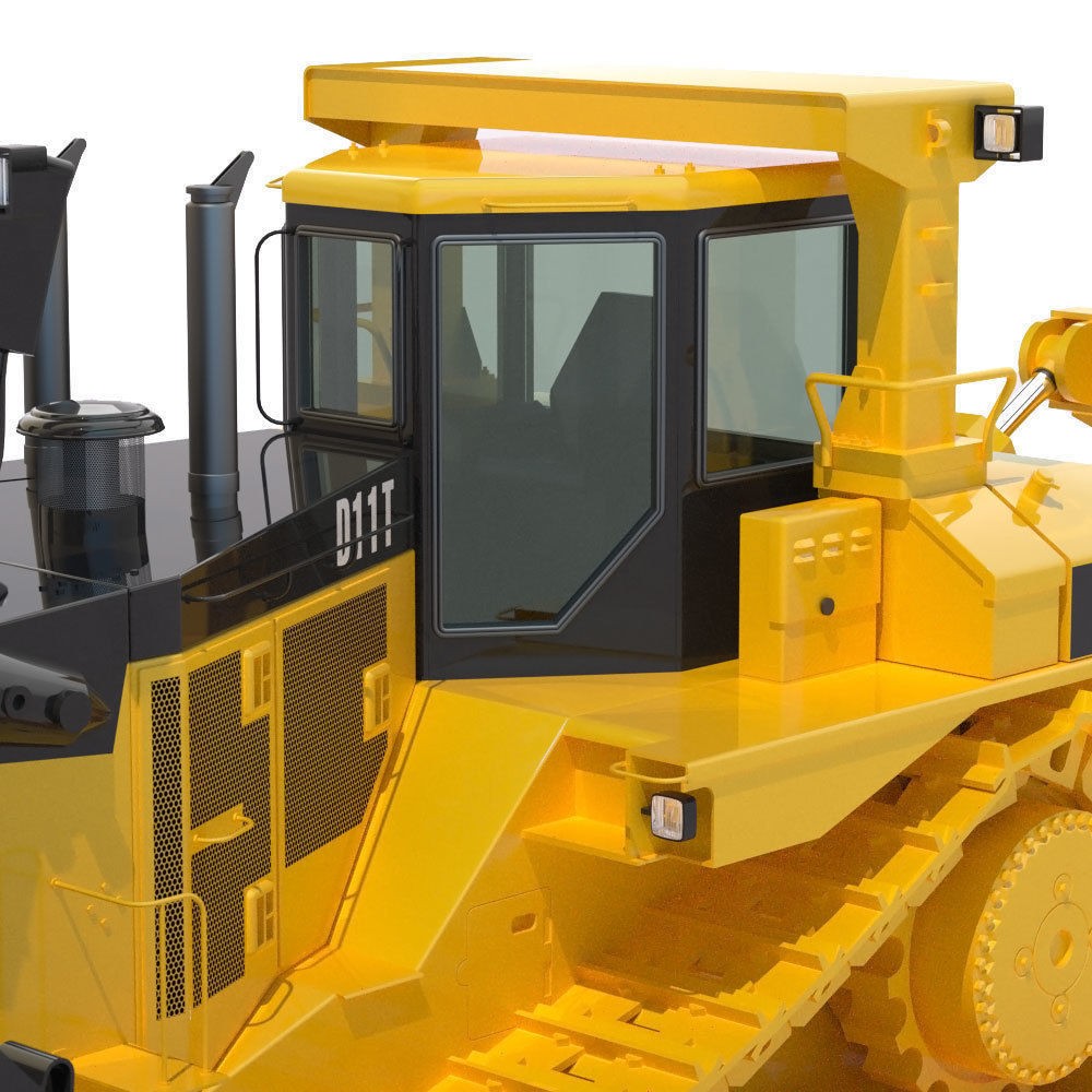Bulldozer Cat D11 3D Model – High-Detail Industrial Vehicle, PBR - View 10