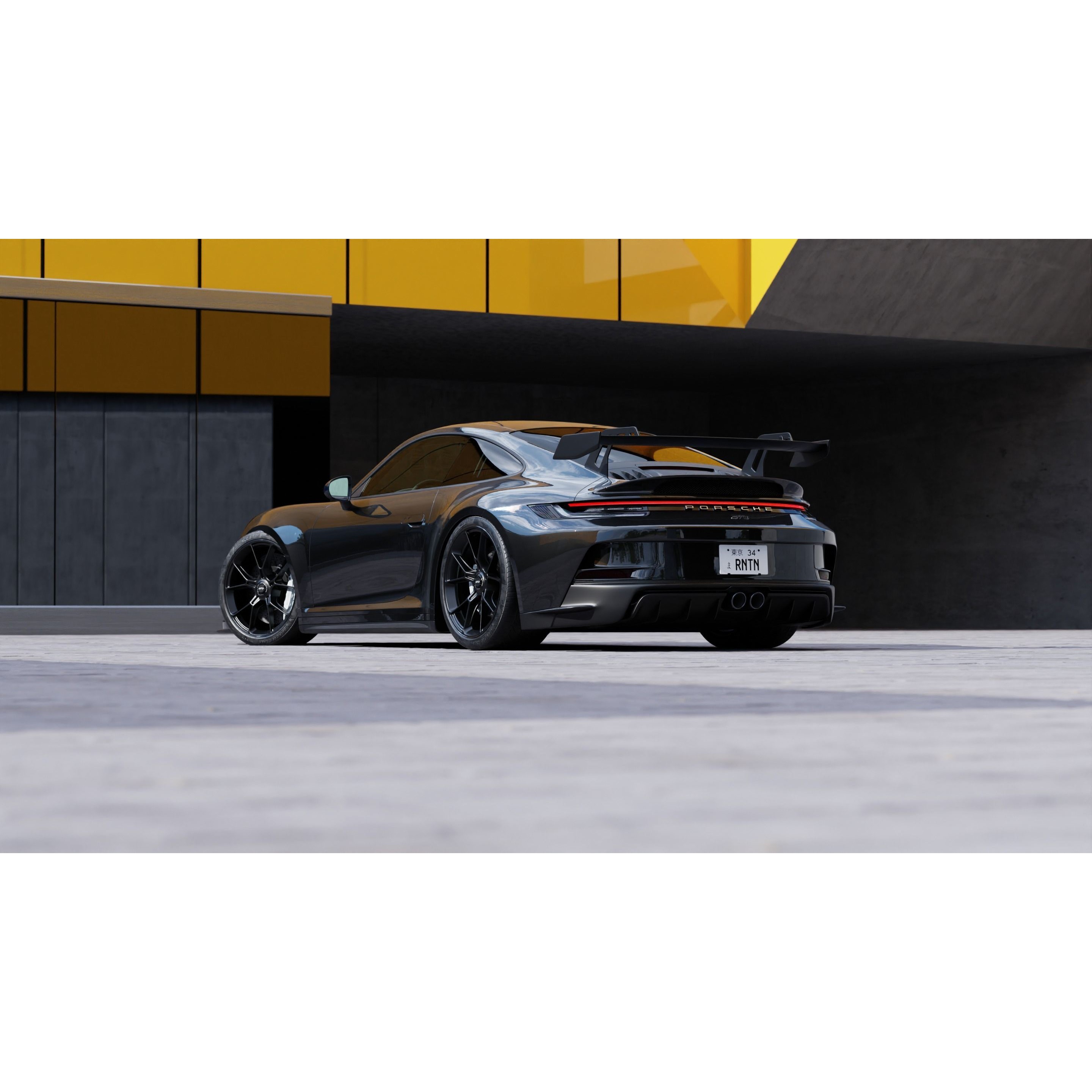 Automotive Render Scene - Game-Ready 3D Model - View 3