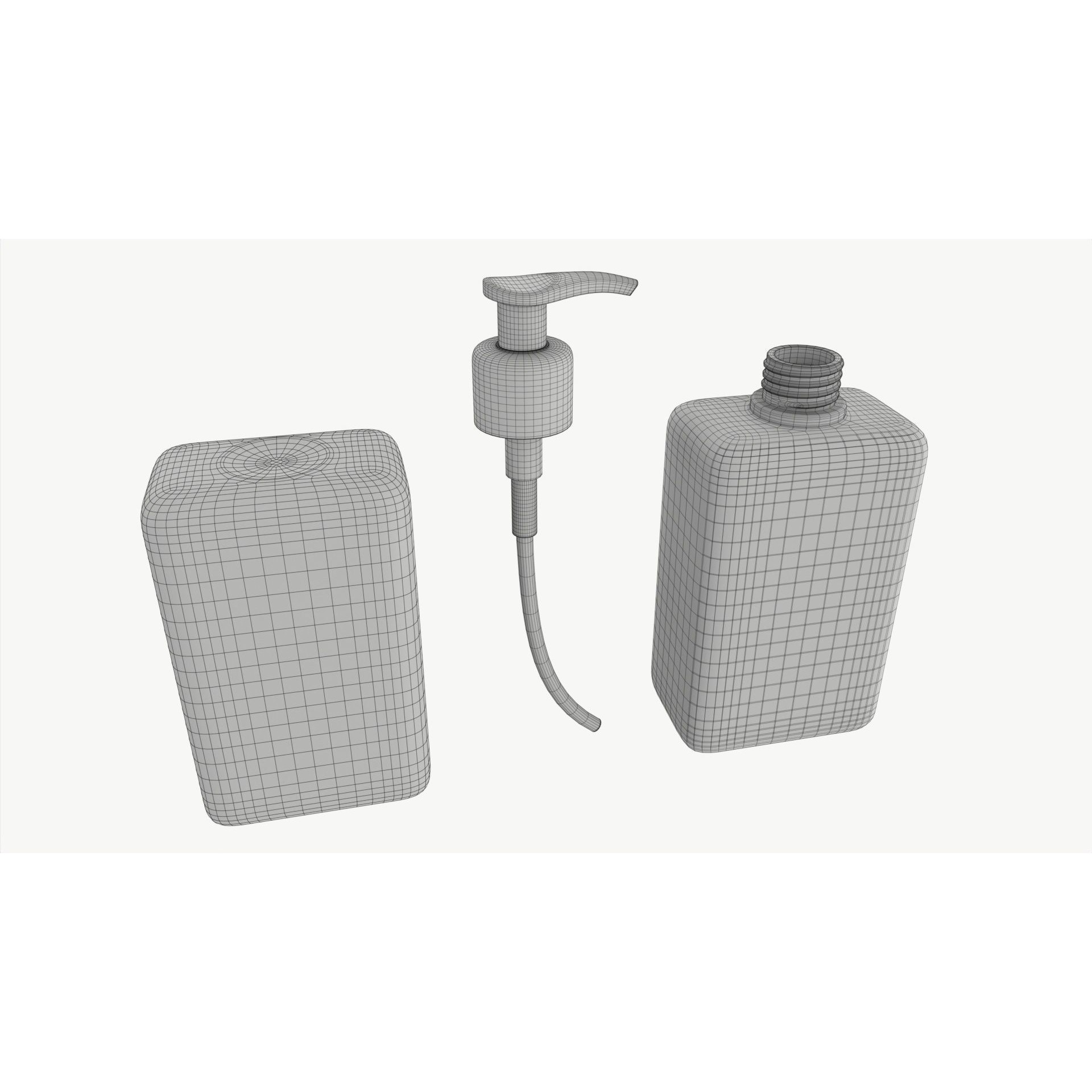 Pump Dispenser Bottle Mockup - PBR Game-Ready 3D Model - View 7