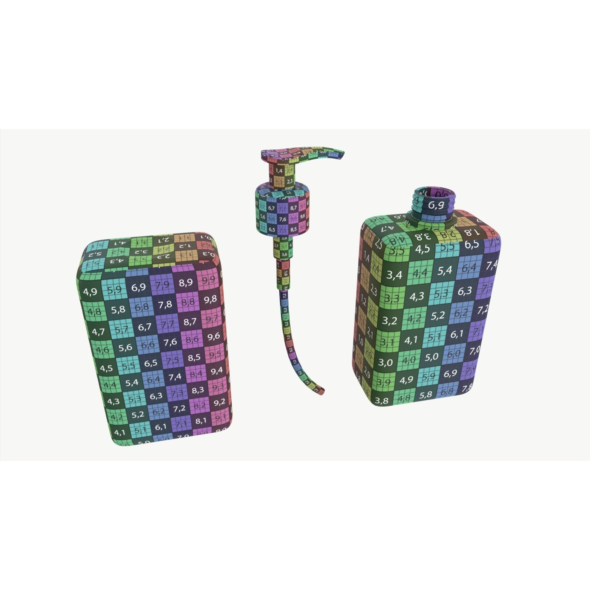 Pump Dispenser Bottle Mockup - PBR Game-Ready 3D Model - View 8