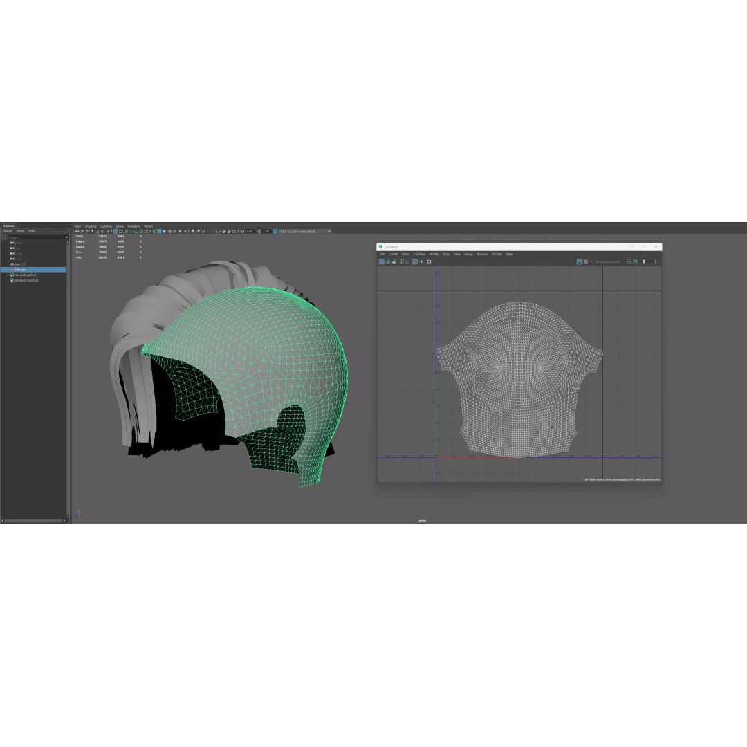 Asymmetrical Undercut Hair 3D Model – Game-Ready Low Poly Asset, FBX, OBJ