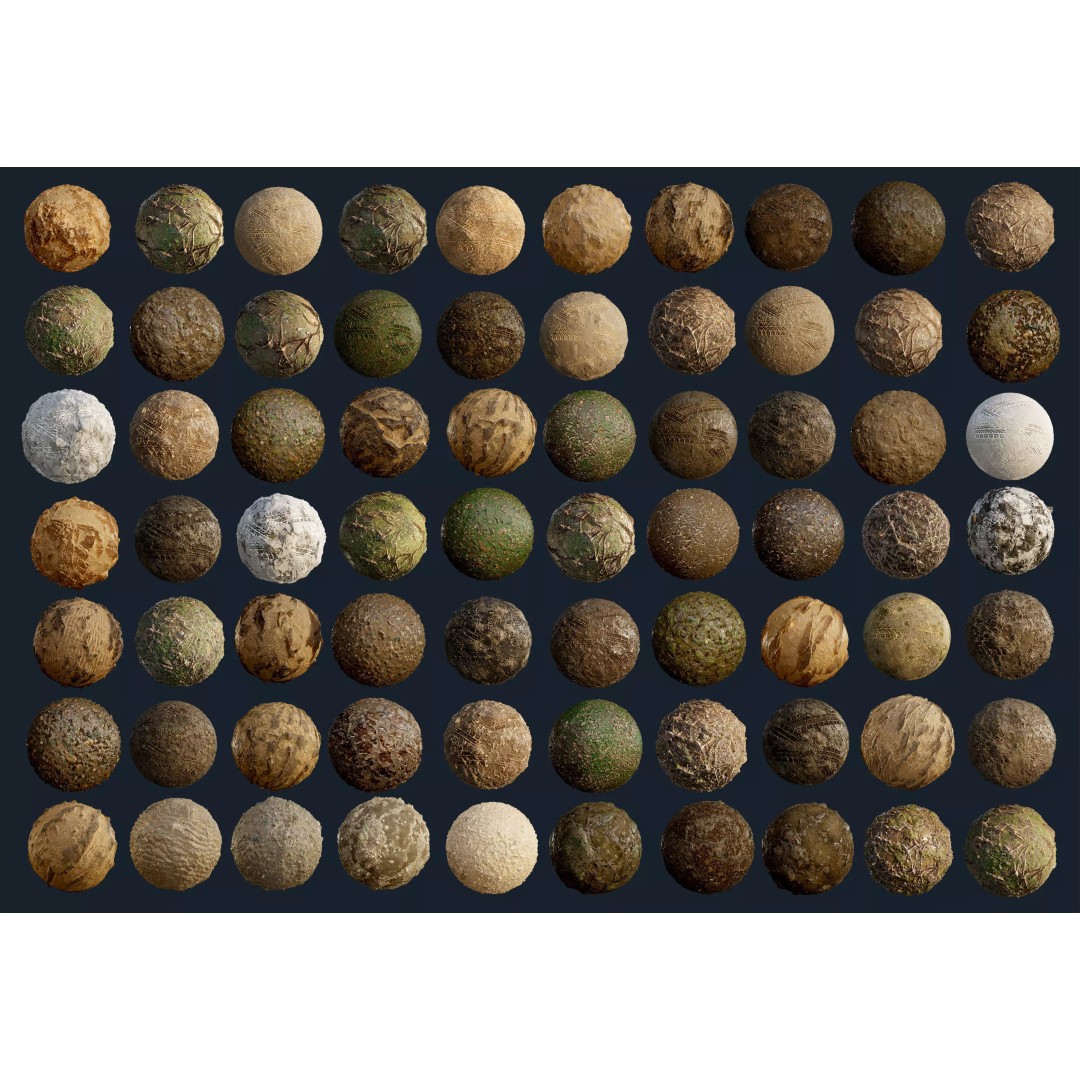 Ground Textures 3D Model – Seamless PBR Dirt, Mud, Sand, Rock - View 2