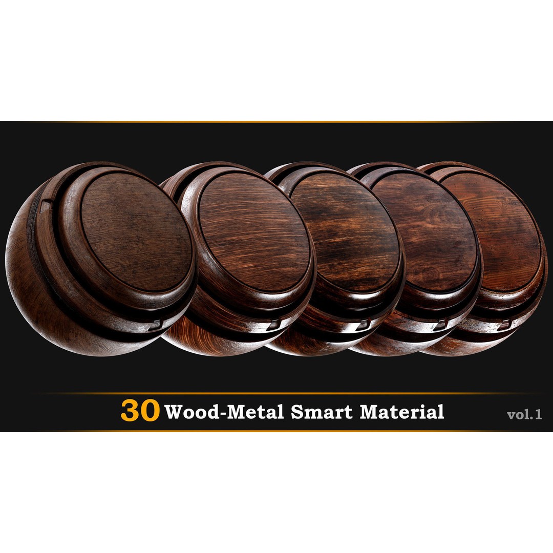 30 Wood-Metal 3D Model – High-Quality Smart Materials Package, SPSM - View 5