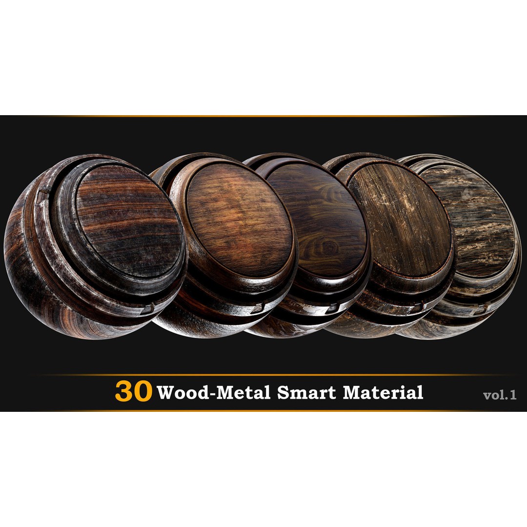 30 Wood-Metal 3D Model – High-Quality Smart Materials Package, SPSM - View 6