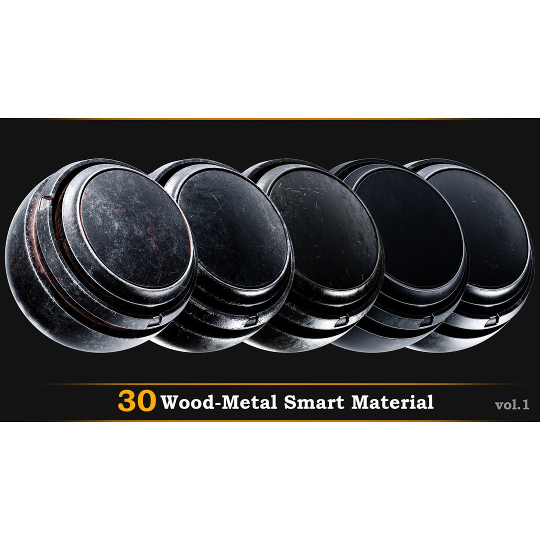 30 Wood-Metal 3D Model – High-Quality Smart Materials Package, SPSM - View 7