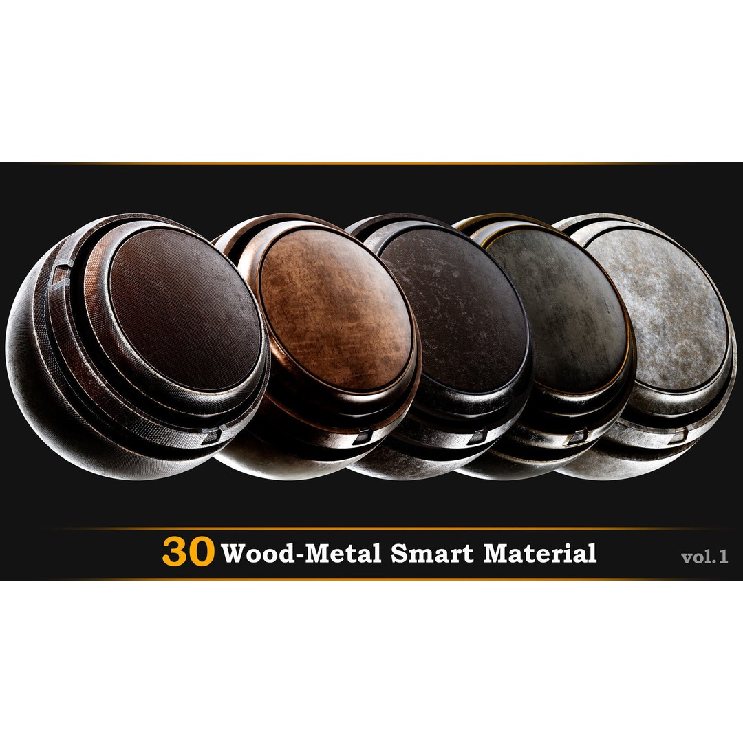 30 Wood-Metal 3D Model – High-Quality Smart Materials Package, SPSM - View 8