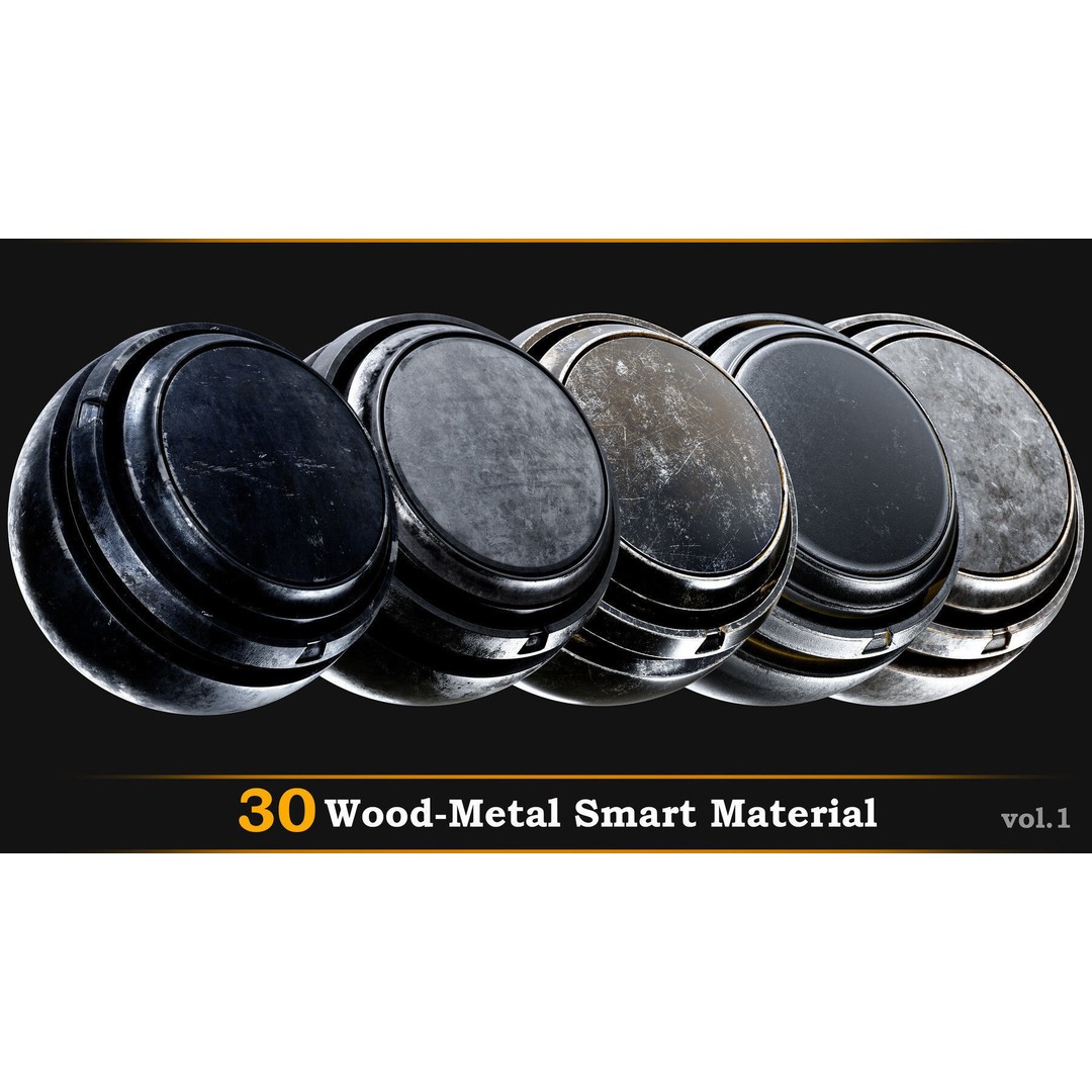 30 Wood-Metal 3D Model – High-Quality Smart Materials Package, SPSM - View 9