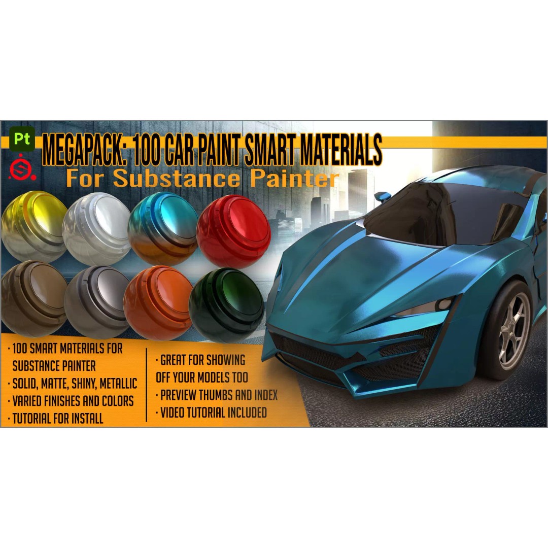 Car Paint 3D Model – Smart Materials Pack for Substance Painter - View 2
