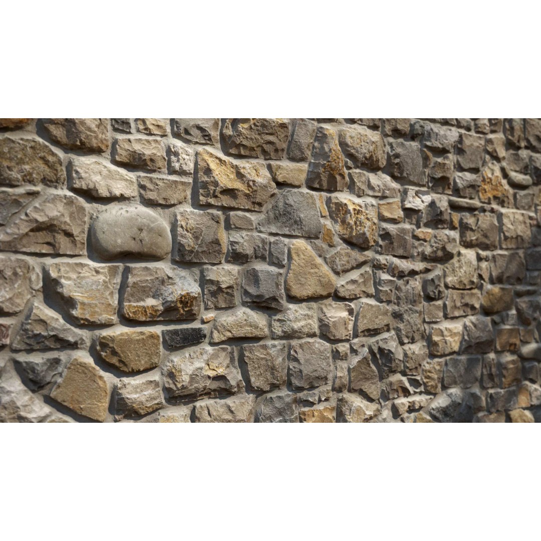 Italian Stone Wall Texture 3D Model – High Resolution PBR Albedo - View 2