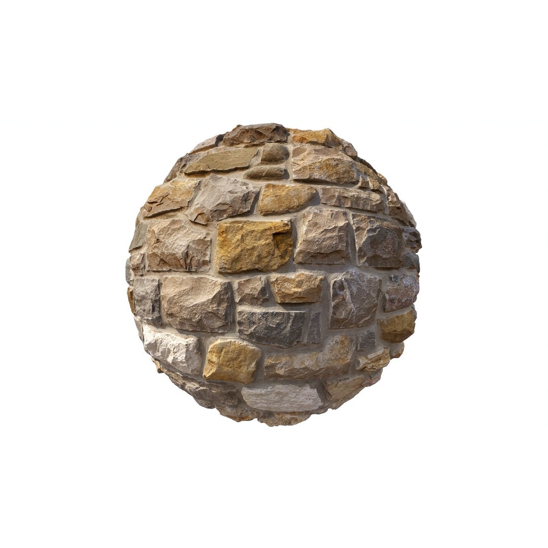 Italian Stone Wall Texture 3D Model – High Resolution PBR Albedo - View 4