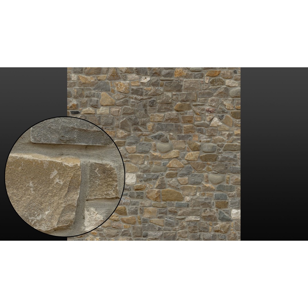 Italian Stone Wall Texture 3D Model – High Resolution PBR Albedo - View 8
