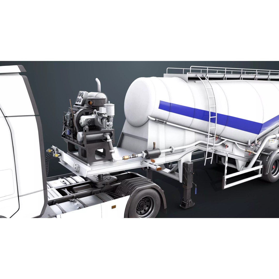 Cement Mixer Truck 3D Model – Low Poly Game-Ready Asset, PBR Textures - View 12