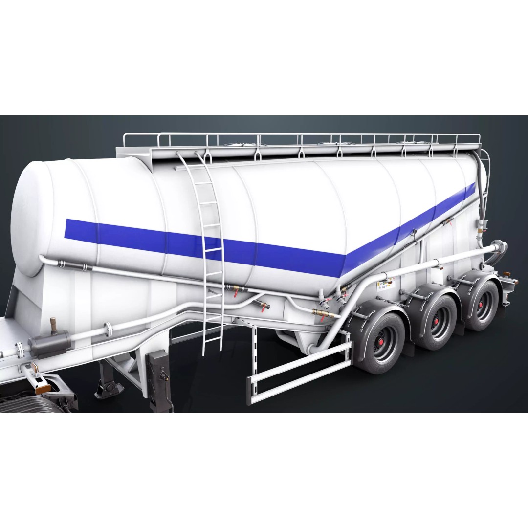 Cement Mixer Truck 3D Model – Low Poly Game-Ready Asset, PBR Textures - View 13