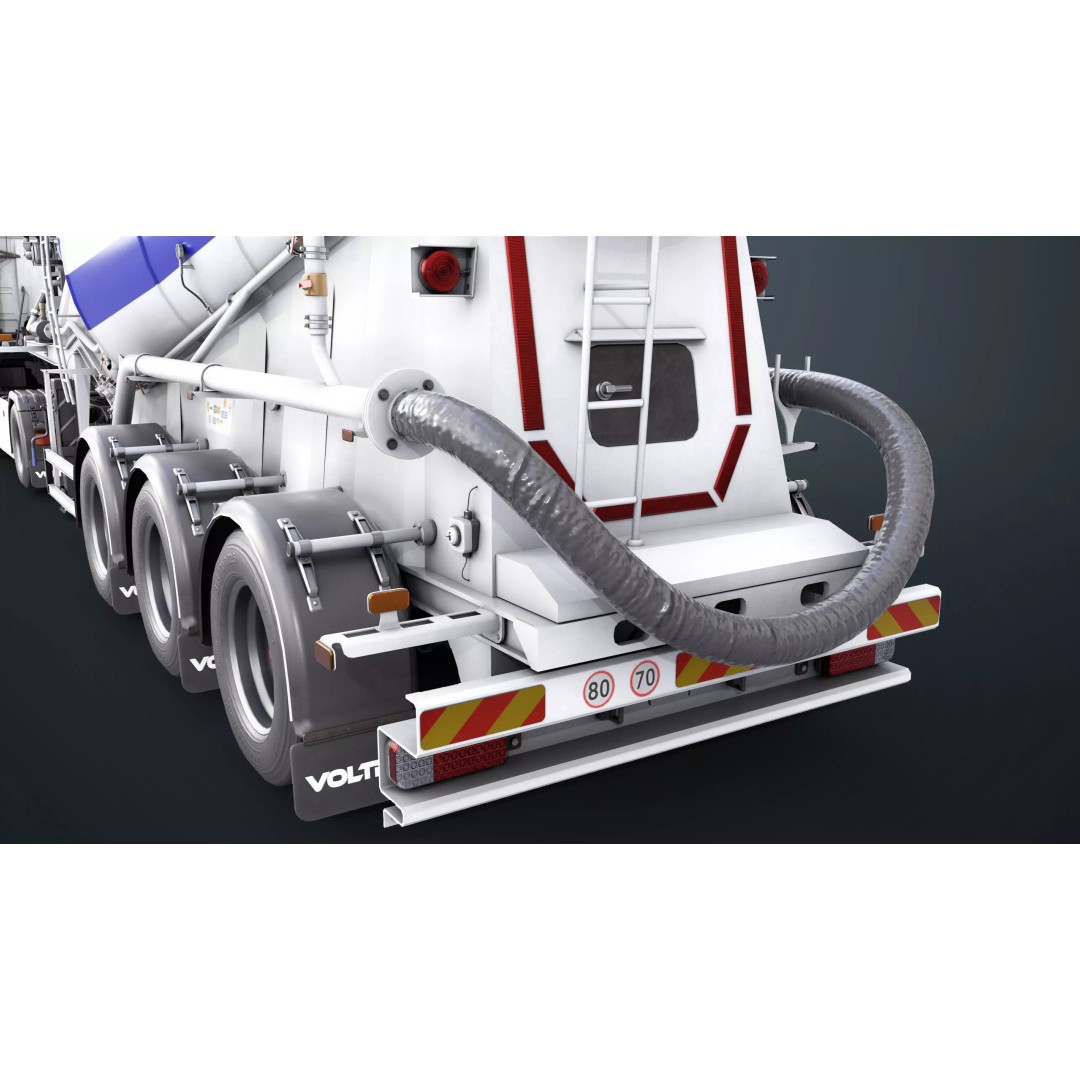 Cement Mixer Truck 3D Model – Low Poly Game-Ready Asset, PBR Textures - View 15