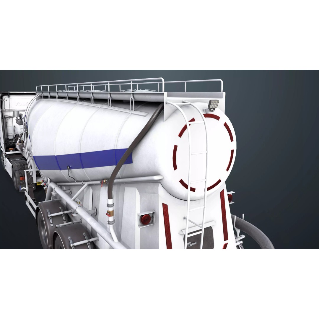 Cement Mixer Truck 3D Model – Low Poly Game-Ready Asset, PBR Textures - View 16
