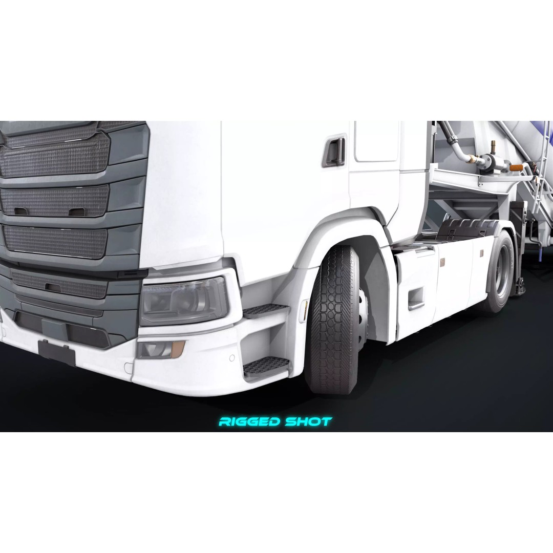 Cement Mixer Truck 3D Model – Low Poly Game-Ready Asset, PBR Textures - View 31