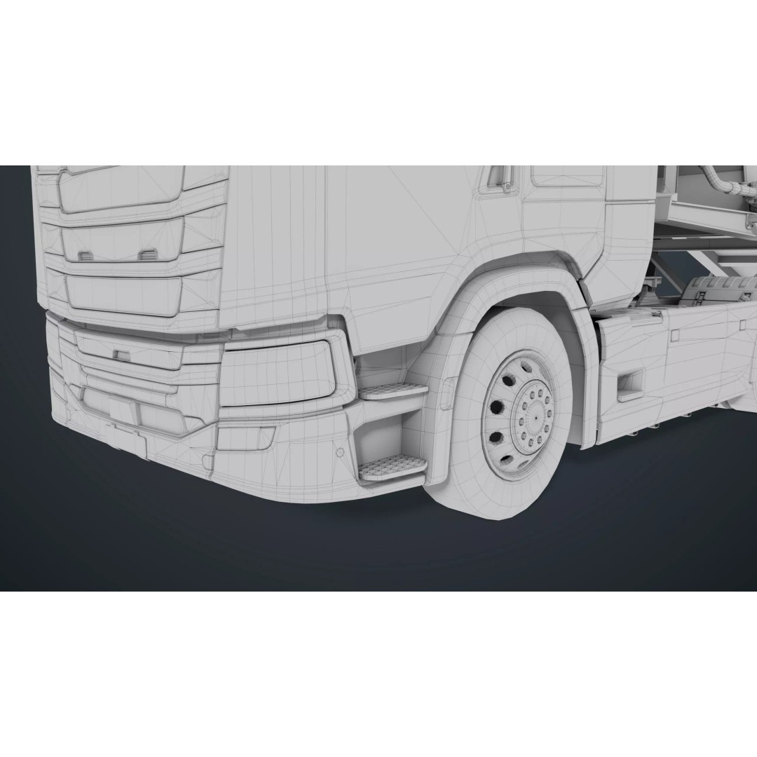Cement Mixer Truck 3D Model – Low Poly Game-Ready Asset, PBR Textures - View 48