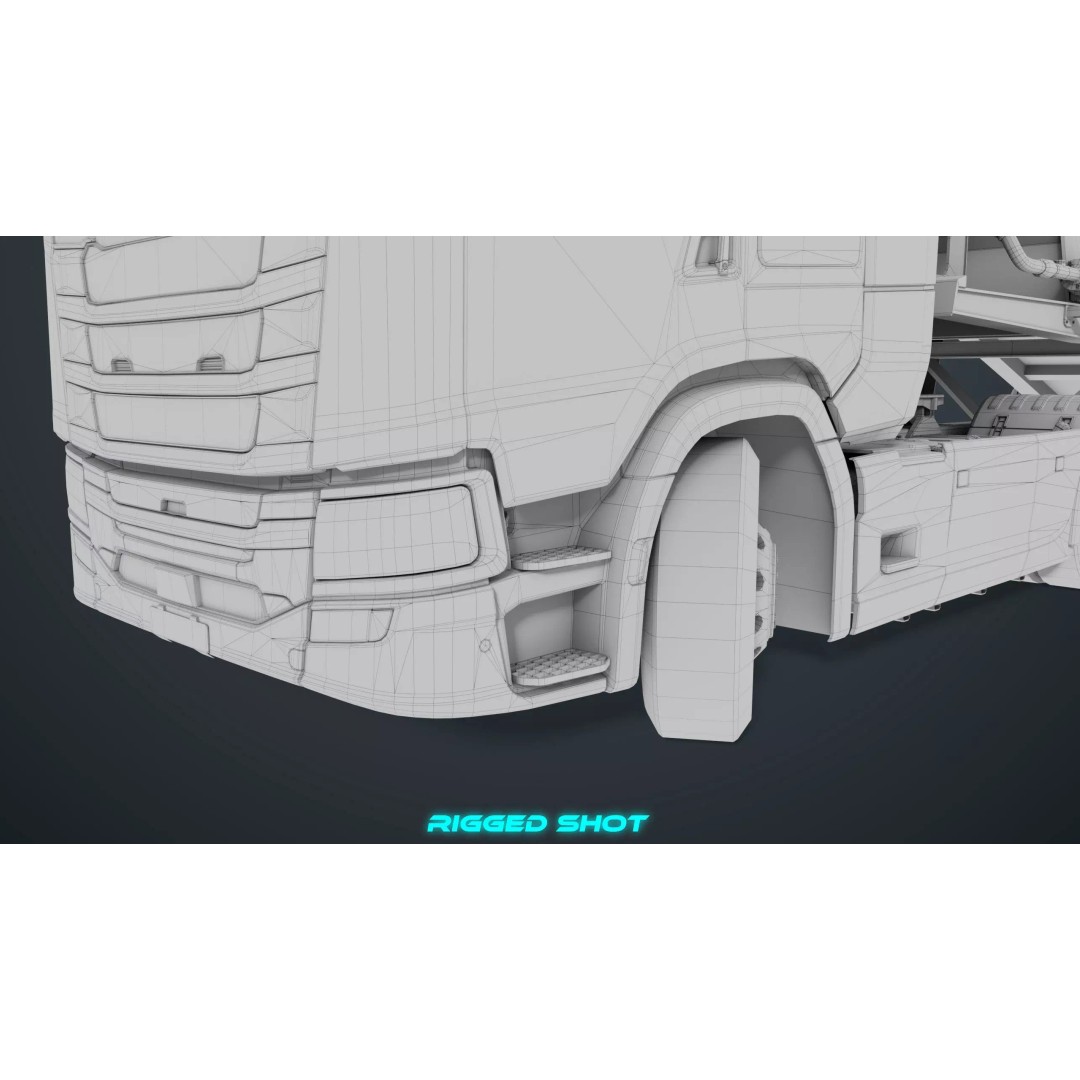 Cement Mixer Truck 3D Model – Low Poly Game-Ready Asset, PBR Textures - View 49