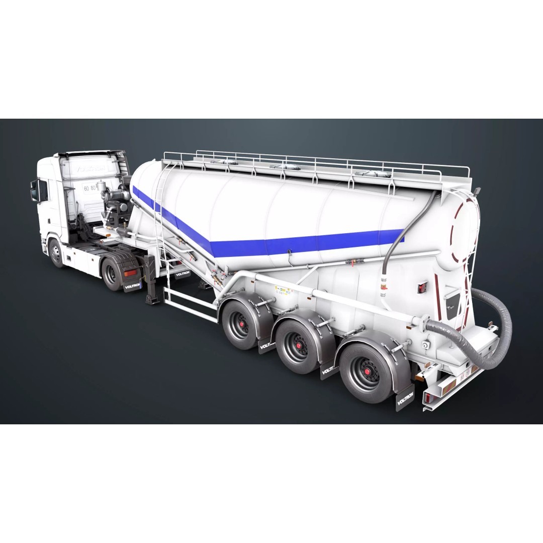 Cement Mixer Truck 3D Model – Low Poly Game-Ready Asset, PBR Textures - View 5