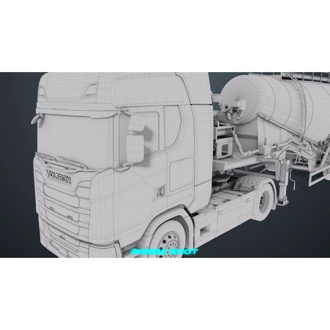 Cement Mixer Truck 3D Model – Low Poly Game-Ready Asset, PBR Textures - View 50