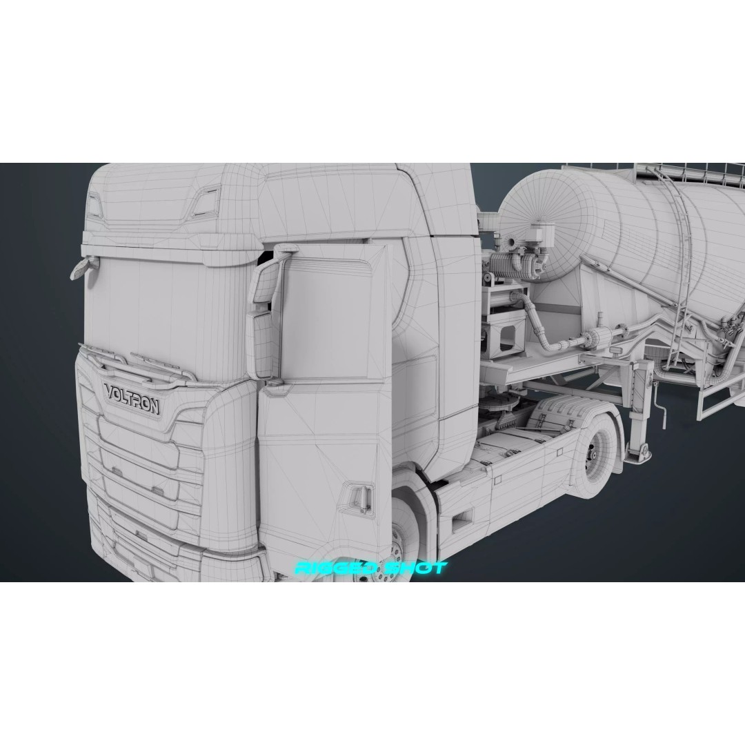 Cement Mixer Truck 3D Model – Low Poly Game-Ready Asset, PBR Textures - View 51