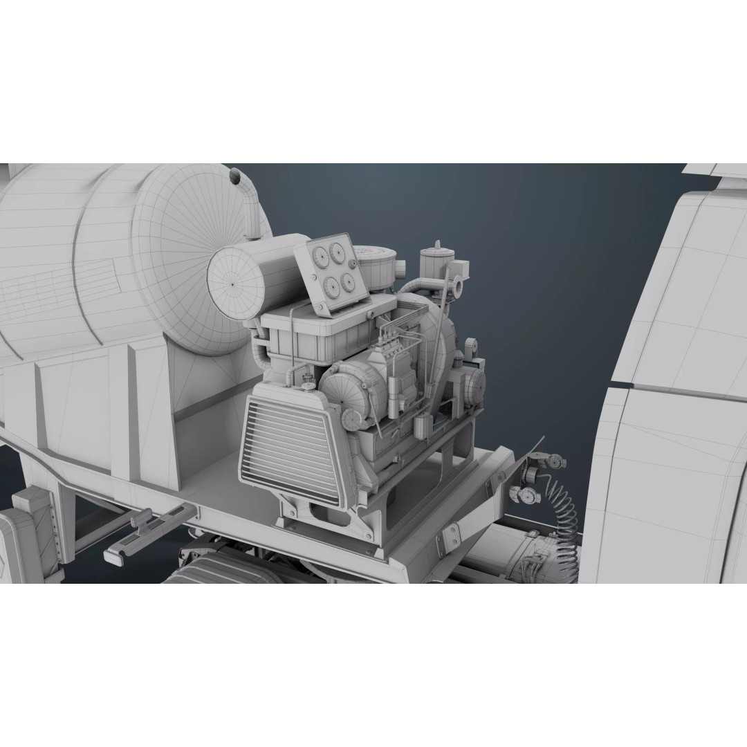 Cement Mixer Truck 3D Model – Low Poly Game-Ready Asset, PBR Textures - View 56