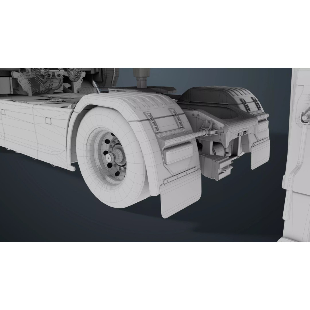 Cement Mixer Truck 3D Model – Low Poly Game-Ready Asset, PBR Textures - View 58