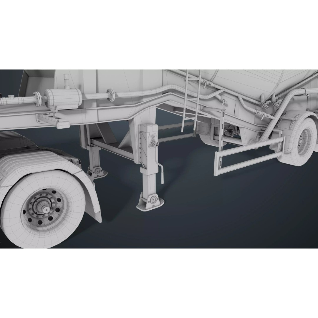 Cement Mixer Truck 3D Model – Low Poly Game-Ready Asset, PBR Textures - View 59