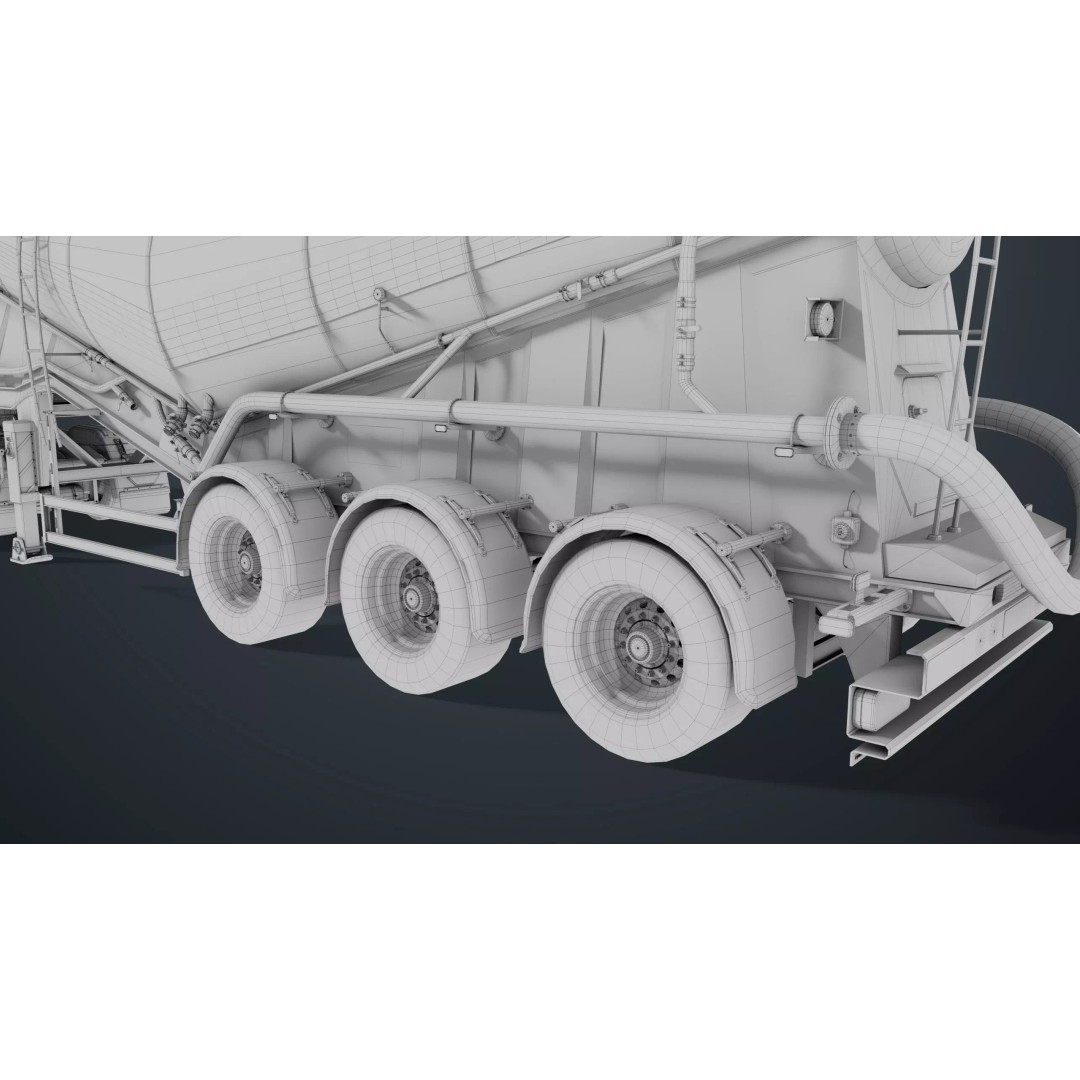 Cement Mixer Truck 3D Model – Low Poly Game-Ready Asset, PBR Textures - View 61