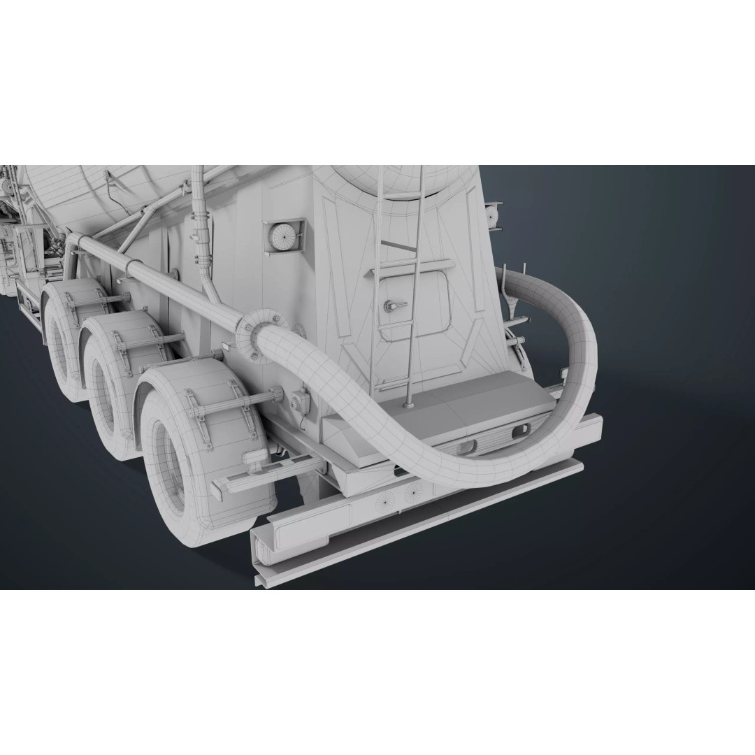 Cement Mixer Truck 3D Model – Low Poly Game-Ready Asset, PBR Textures - View 62