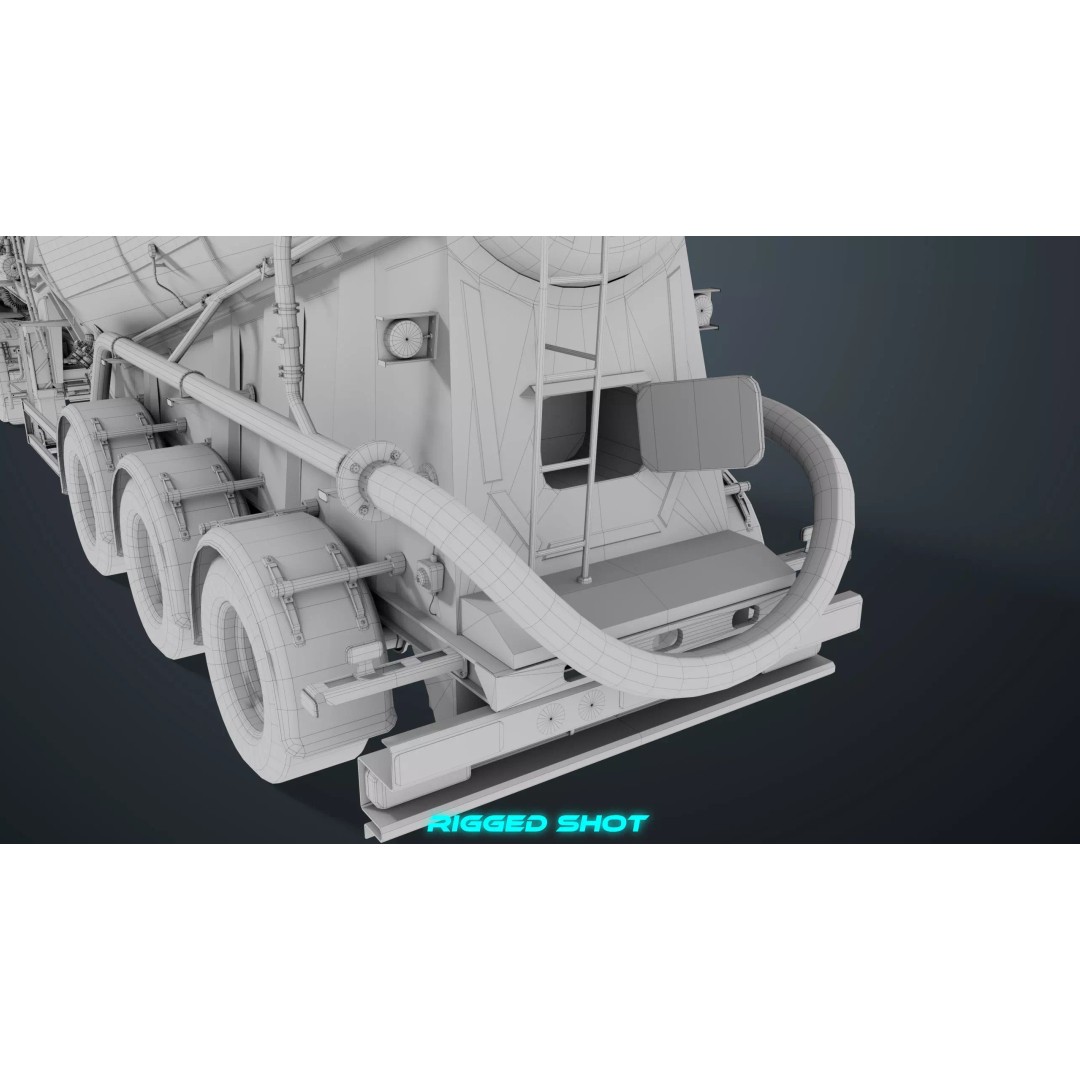 Cement Mixer Truck 3D Model – Low Poly Game-Ready Asset, PBR Textures - View 63
