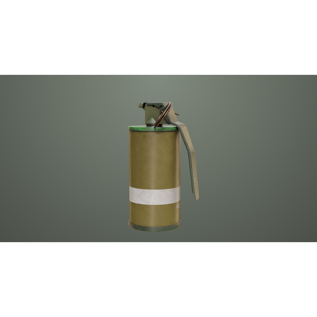 Smoke and Flash Grenades 3D Model – Low Poly PBR Game Asset, FBX - View 11