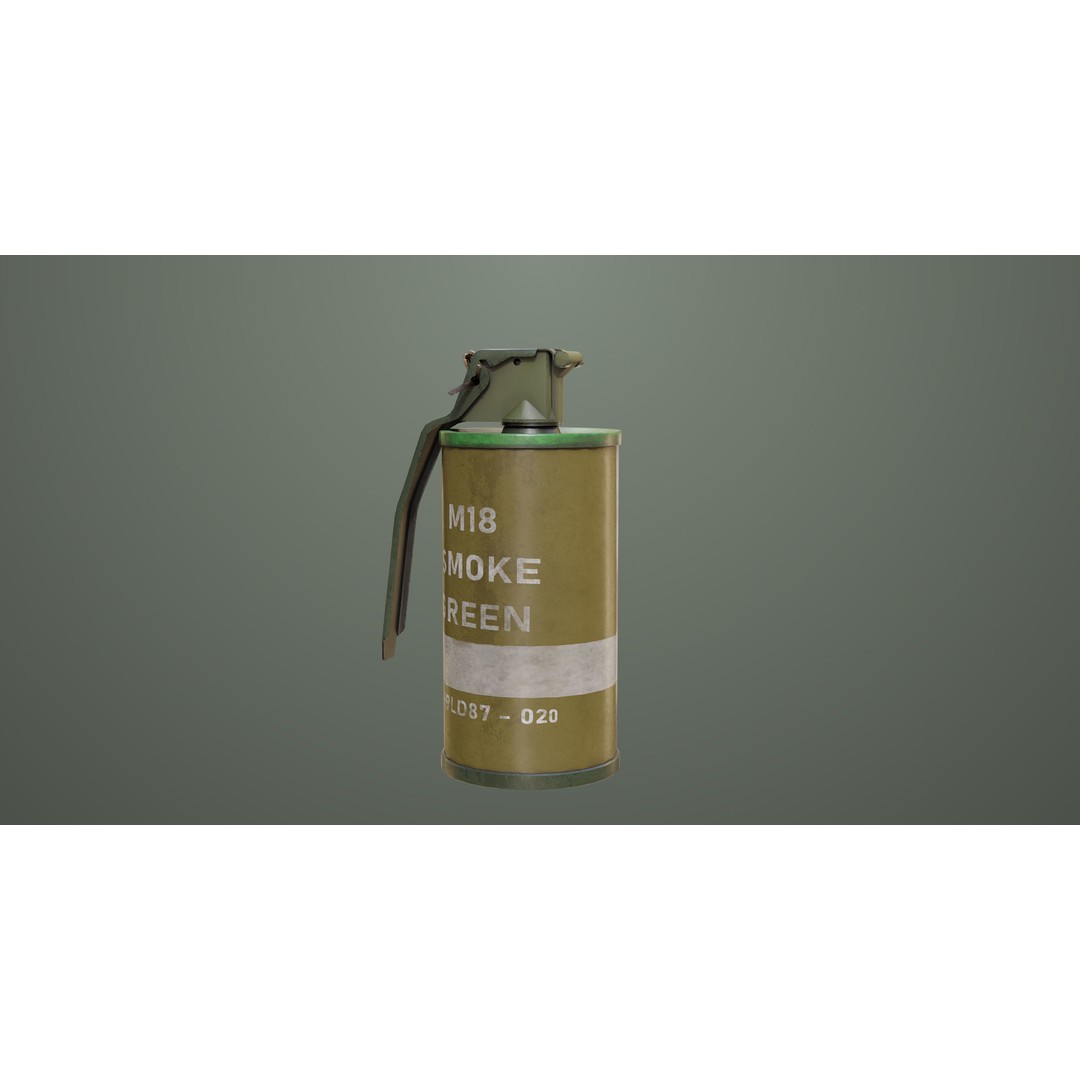 Smoke and Flash Grenades 3D Model – Low Poly PBR Game Asset, FBX - View 13