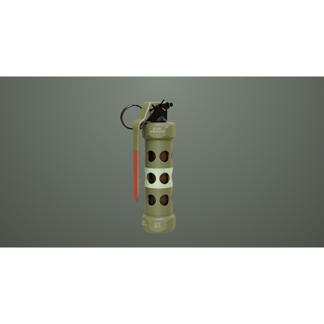 Smoke and Flash Grenades 3D Model – Low Poly PBR Game Asset, FBX - View 14