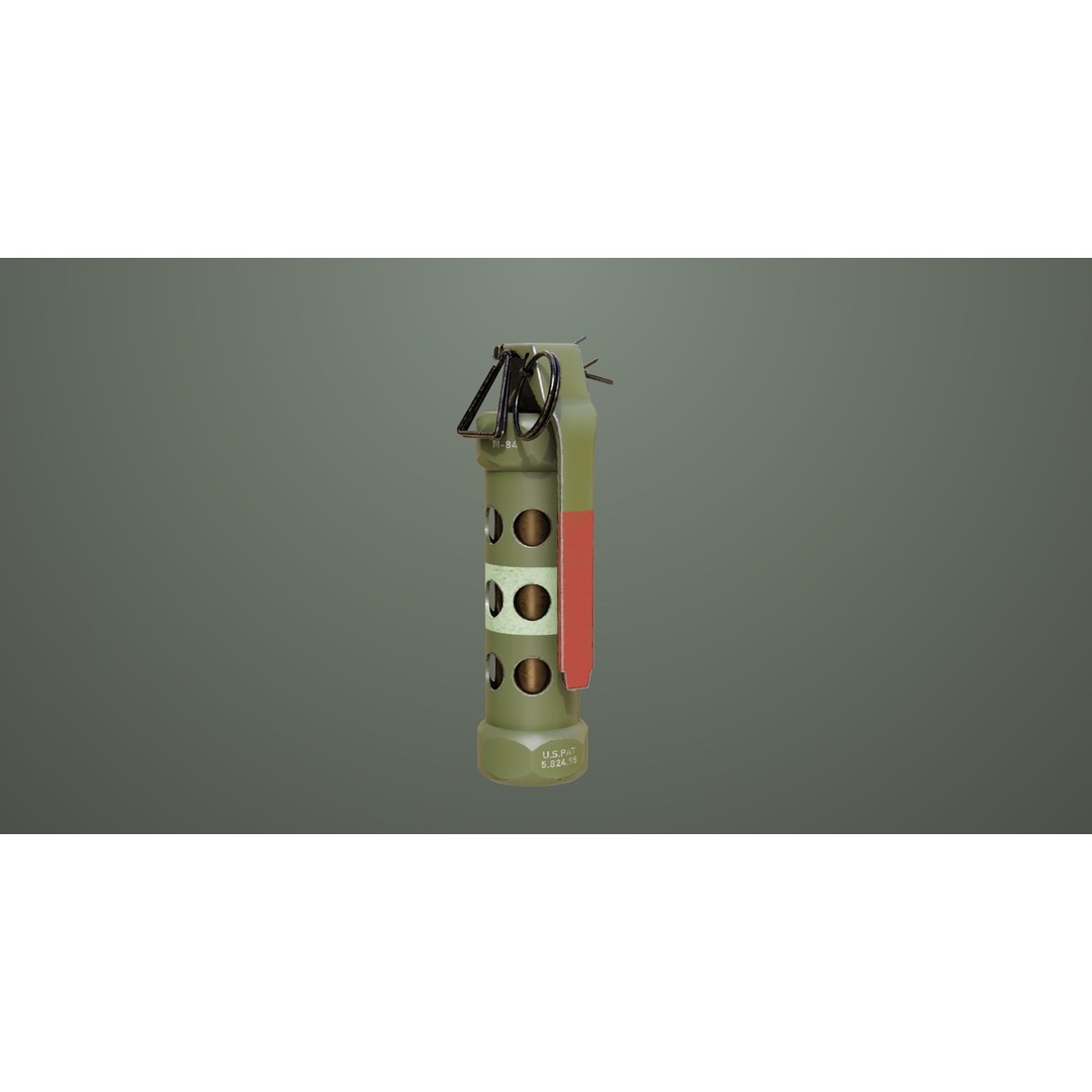Smoke and Flash Grenades 3D Model – Low Poly PBR Game Asset, FBX - View 17