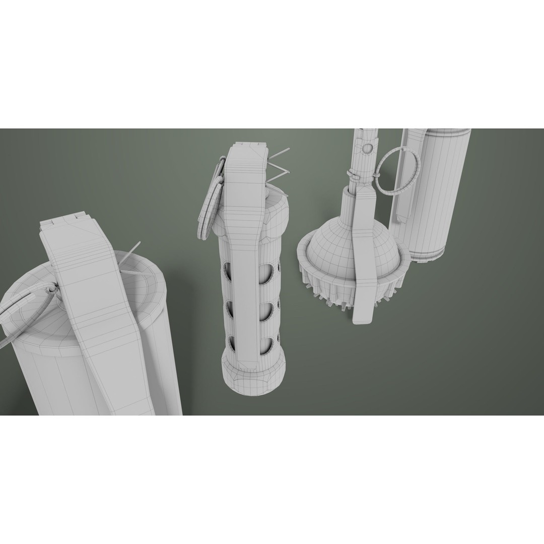 Smoke and Flash Grenades 3D Model – Low Poly PBR Game Asset, FBX - View 36