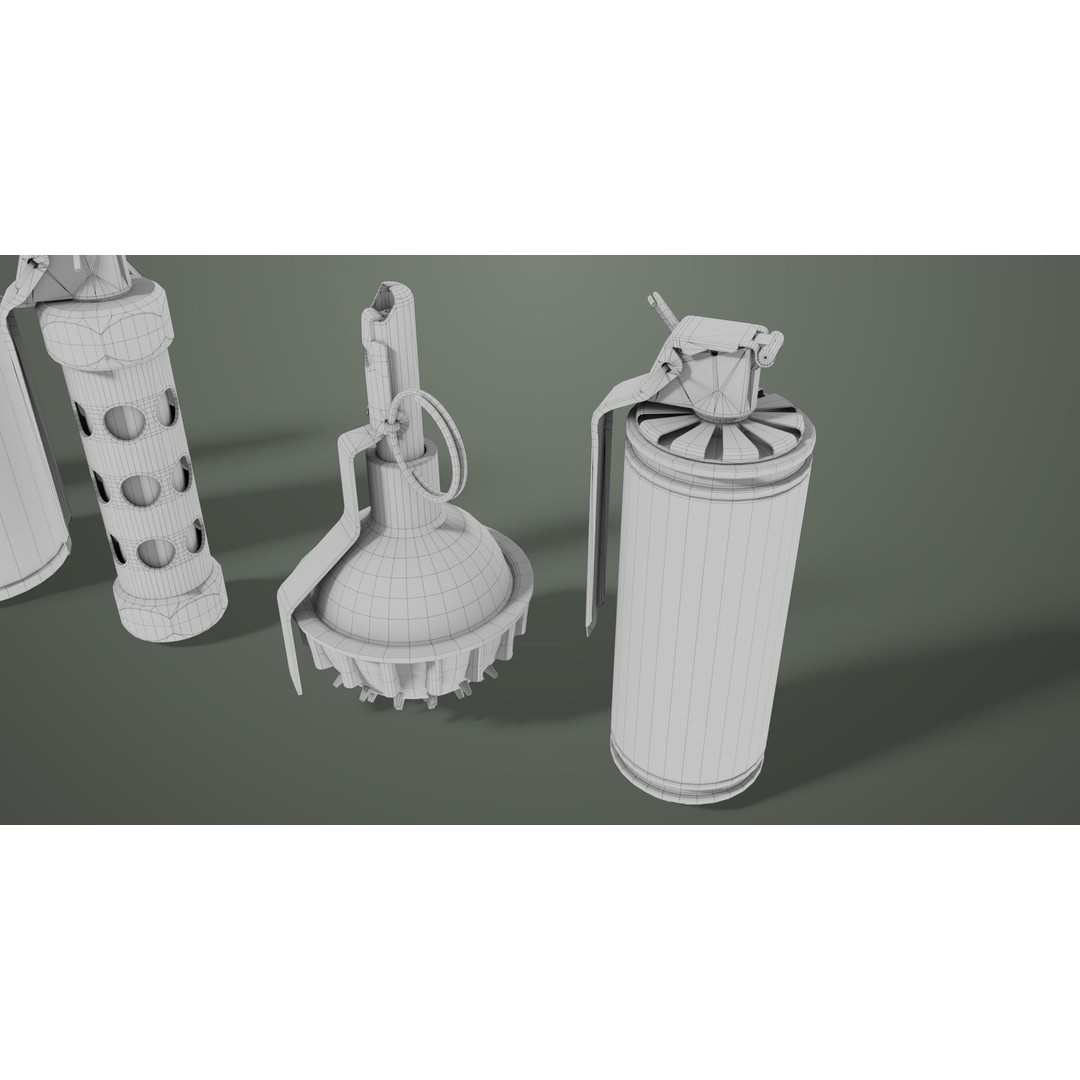 Smoke and Flash Grenades 3D Model – Low Poly PBR Game Asset, FBX - View 37