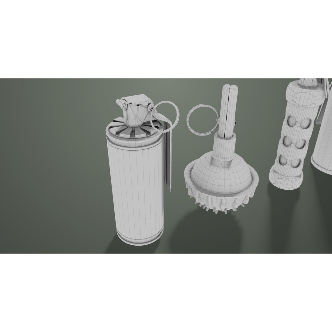 Smoke and Flash Grenades 3D Model – Low Poly PBR Game Asset, FBX - View 38