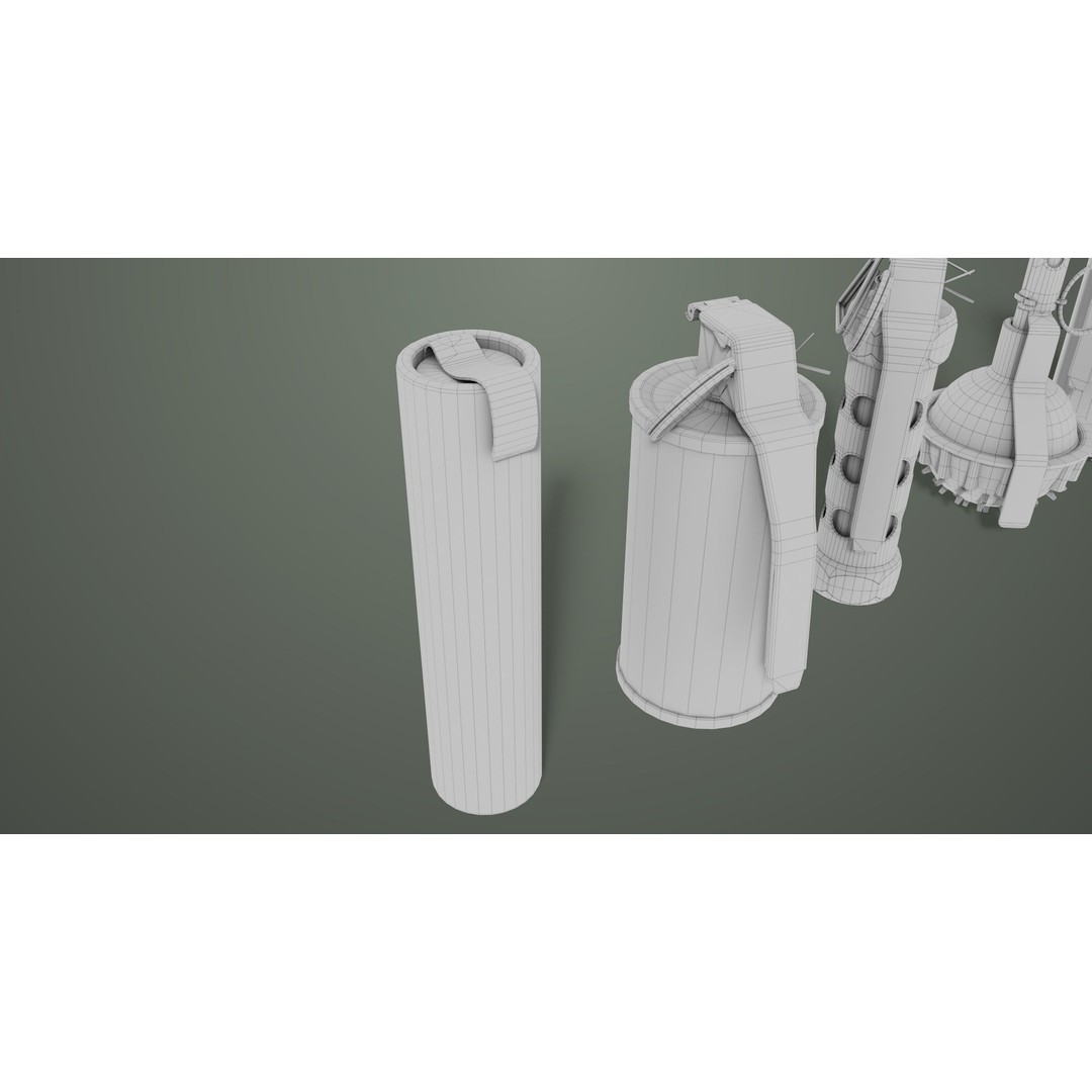 Smoke and Flash Grenades 3D Model – Low Poly PBR Game Asset, FBX - View 39