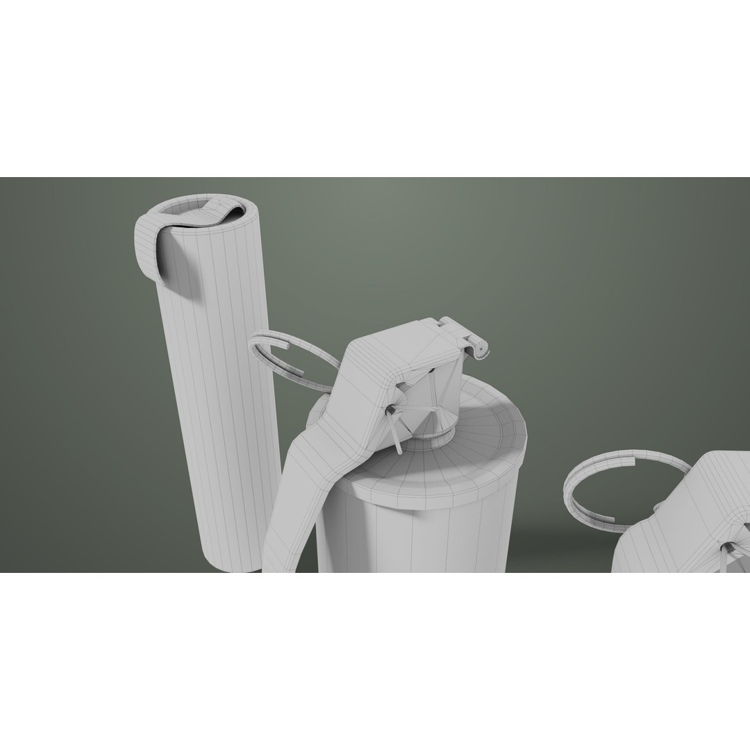 Smoke and Flash Grenades 3D Model – Low Poly PBR Game Asset, FBX - View 41