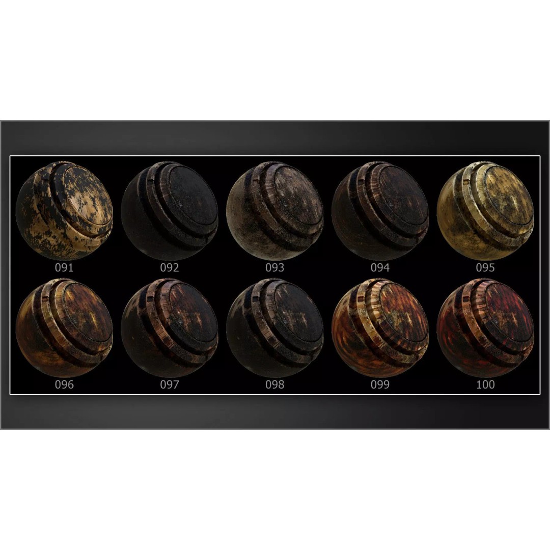 100 Chipped and Burned Wood Smart Materials 3D Model – Substance Painter Textures - View 14