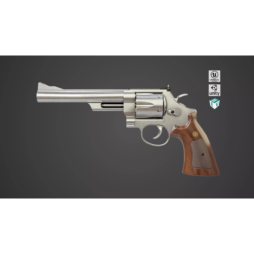 M29 Revolver 3D Model – Low Poly PBR Game Asset, FBX - View 2
