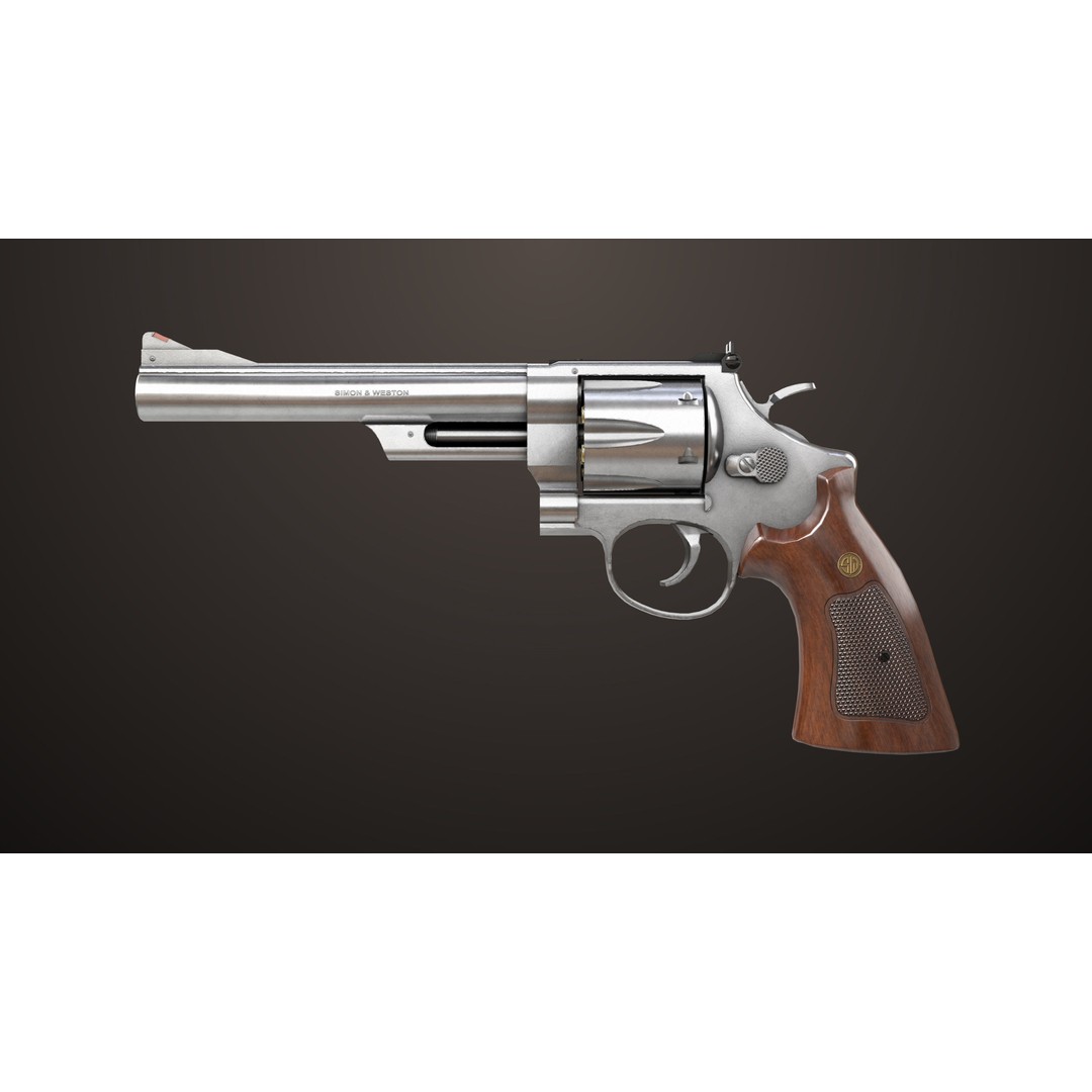 M29 Revolver 3D Model – Low Poly PBR Game Asset, FBX - View 3