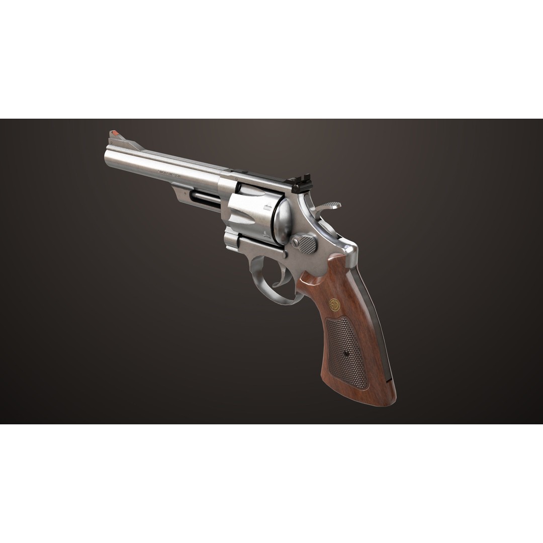 M29 Revolver 3D Model – Low Poly PBR Game Asset, FBX - View 4