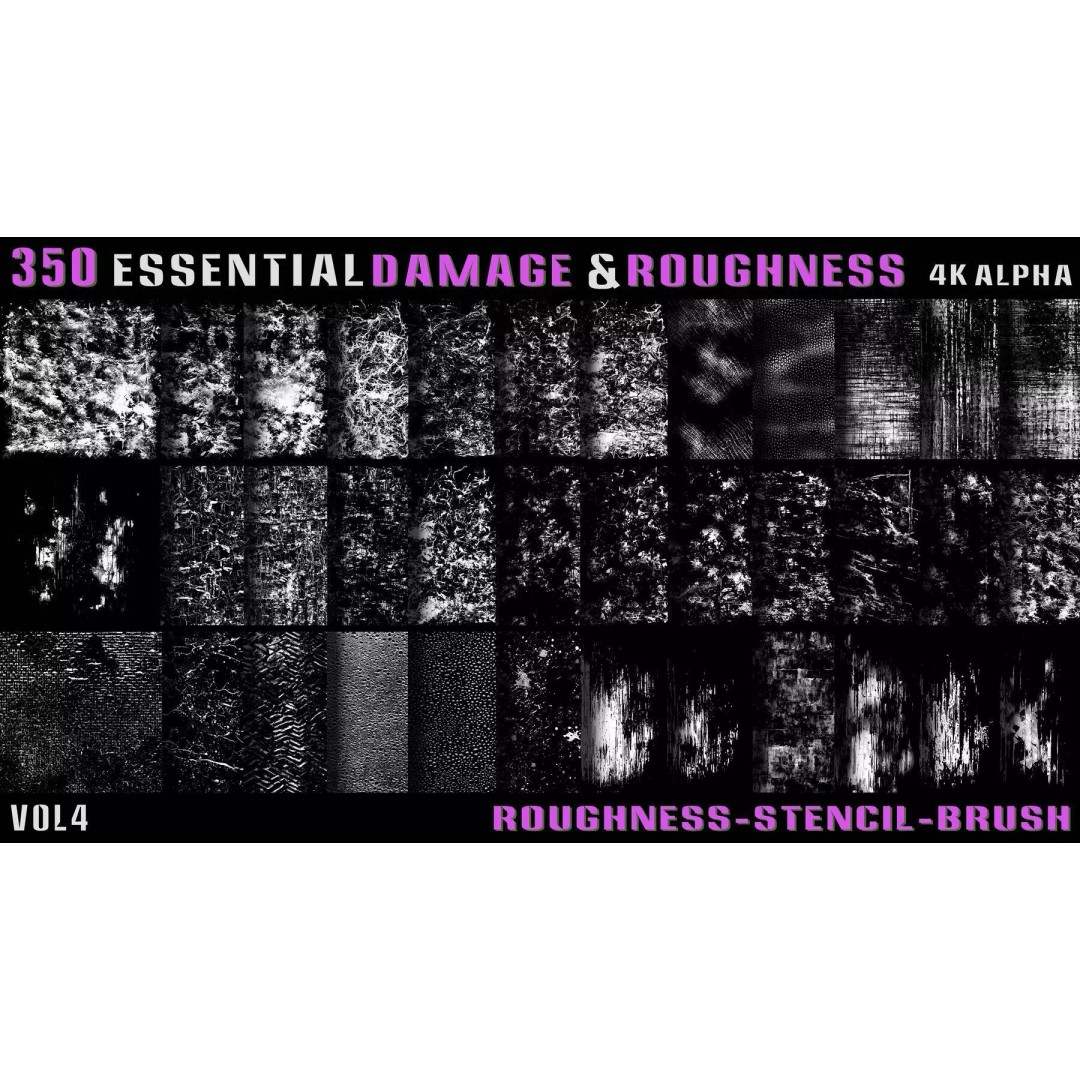 Surface Damage & Wood Alpha Textures 3D Model – 896 High-Quality Alphas - View 10