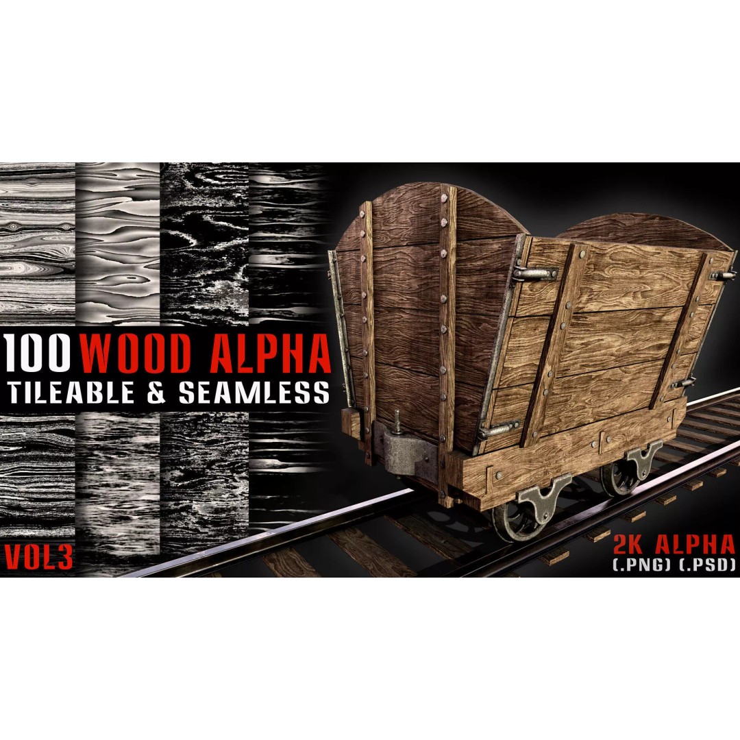 Surface Damage & Wood Alpha Textures 3D Model – 896 High-Quality Alphas - View 20
