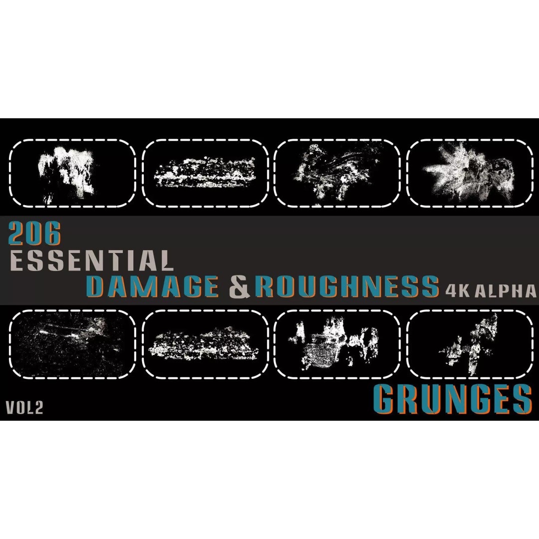 Surface Damage & Wood Alpha Textures 3D Model – 896 High-Quality Alphas - View 22