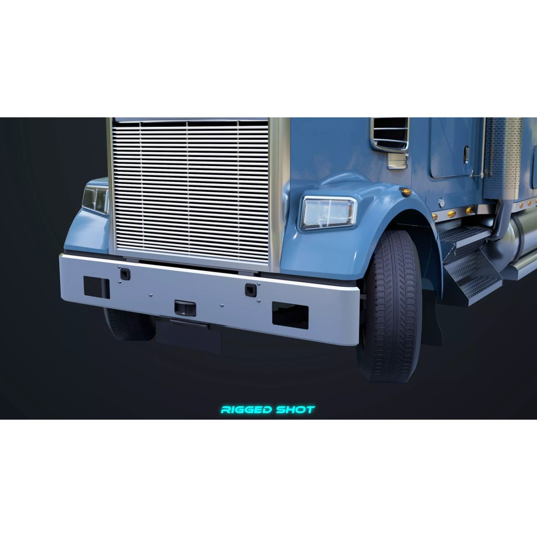 Heavy Truck Chassis 3D Model – Low Poly PBR Rigged Asset, FBX - View 12