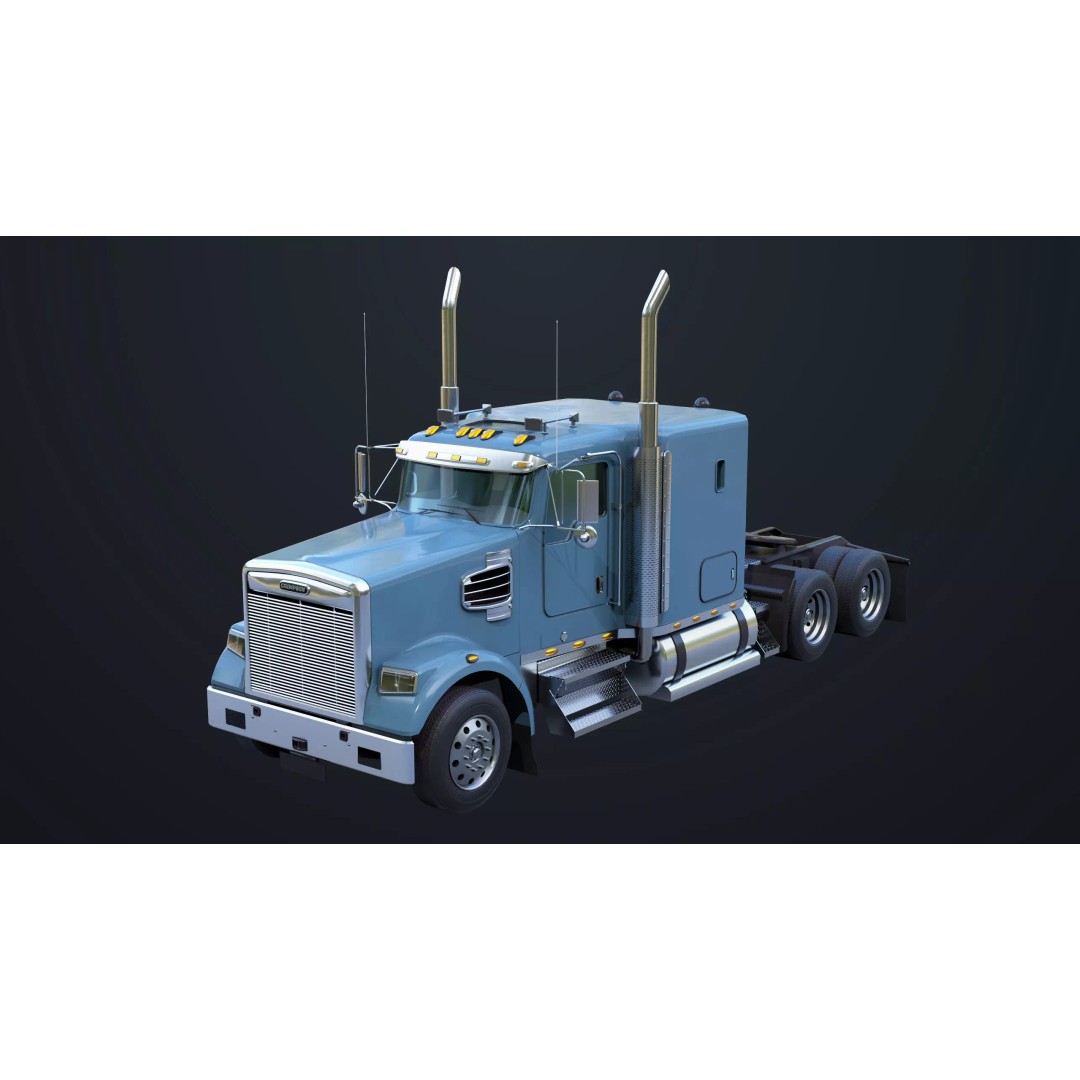 Heavy Truck Chassis 3D Model – Low Poly PBR Rigged Asset, FBX - View 3