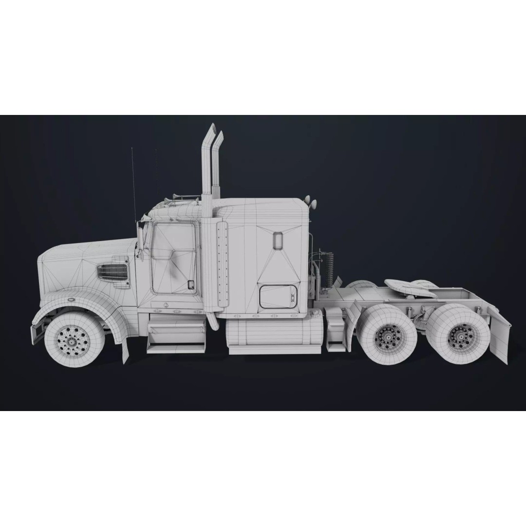 Heavy Truck Chassis 3D Model – Low Poly PBR Rigged Asset, FBX - View 41
